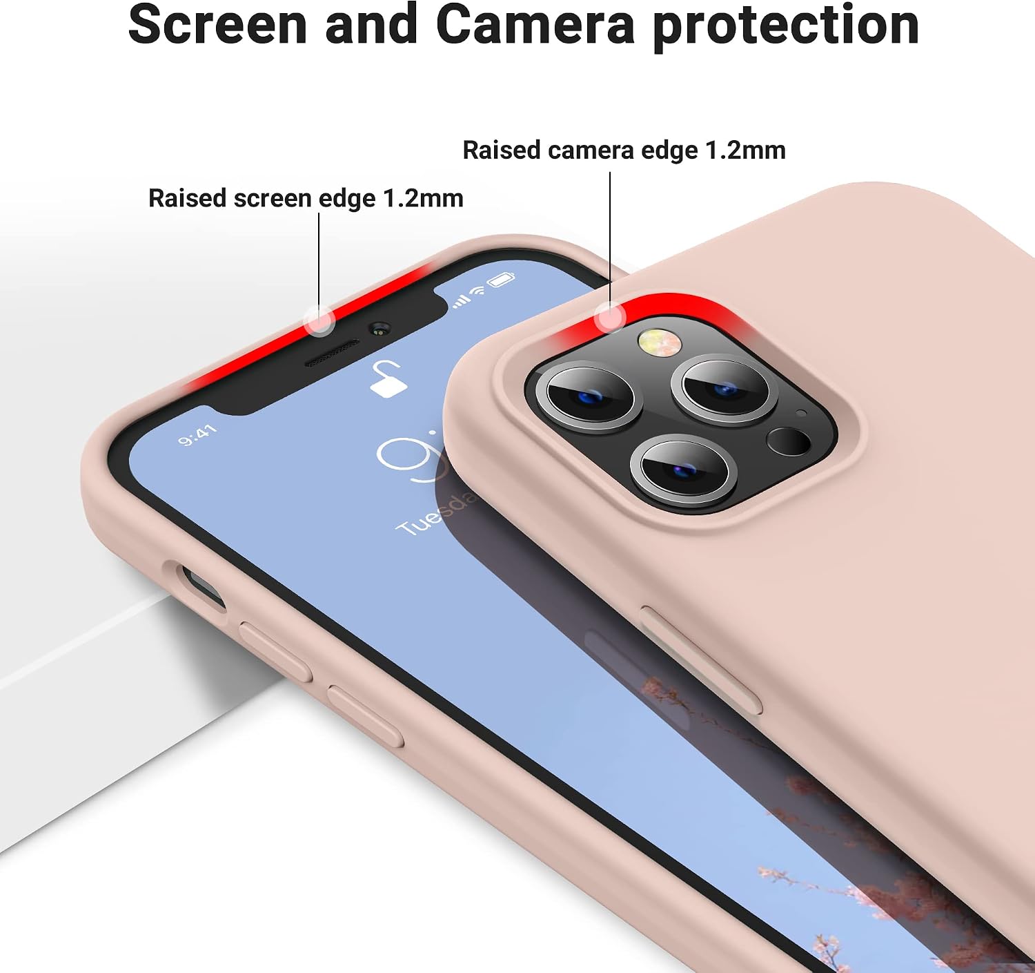 For iPhone 12 Pro Max Case (2020), Liquid Silicone Rubber Bumper Case - Pink - Image 7