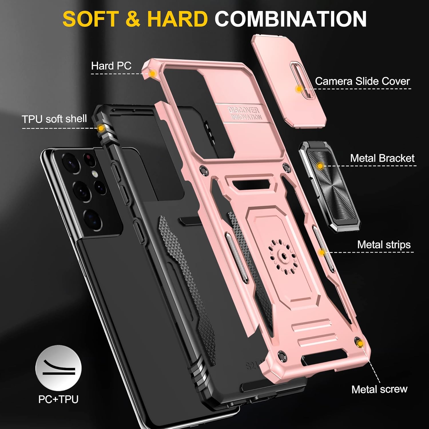 For Samsung Galaxy S21 Ultra 5G Kickstand Case w Tempered Glass Screen Protector - Image 8