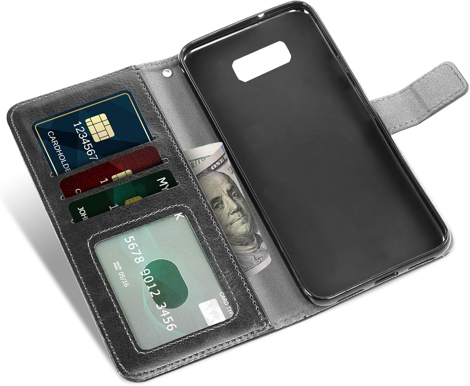 Samsung Galaxy S10e Tempered Glass Screen Protector and Leather Flip Wallet Case - Image 3
