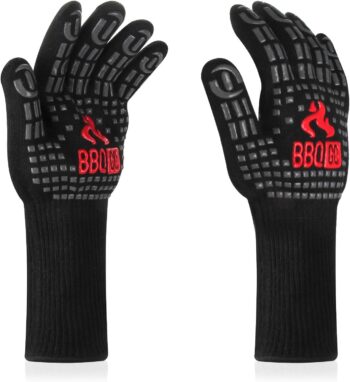 BBQ Grill Gloves 1472℉ 800℃ Extreme Heat Resistant Gloves Non-Slip Silicone