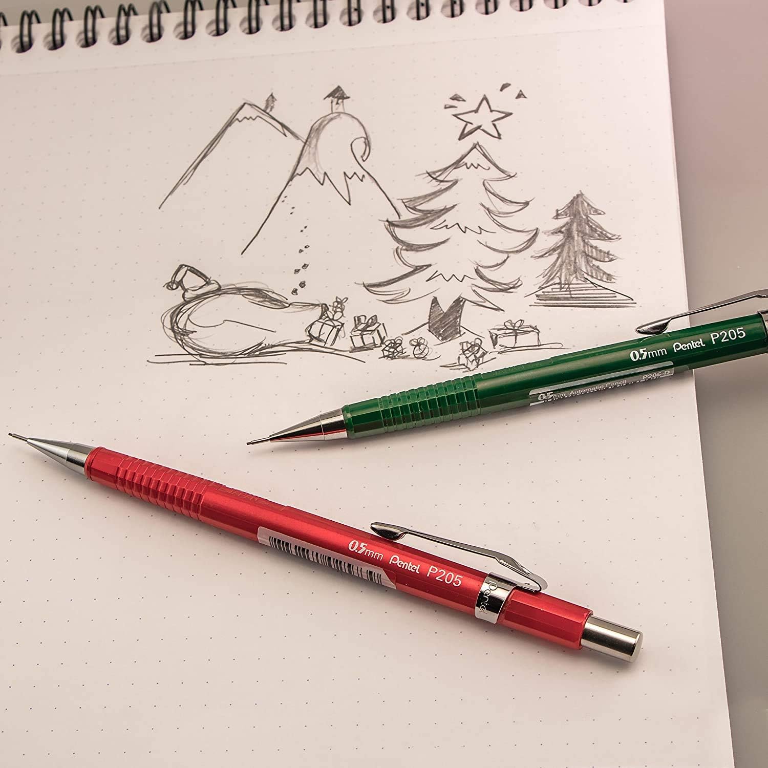 Pentel P200 Series Mechanical Pencil 0.5mm Black Barrel (YP205A-HB) - Image 10