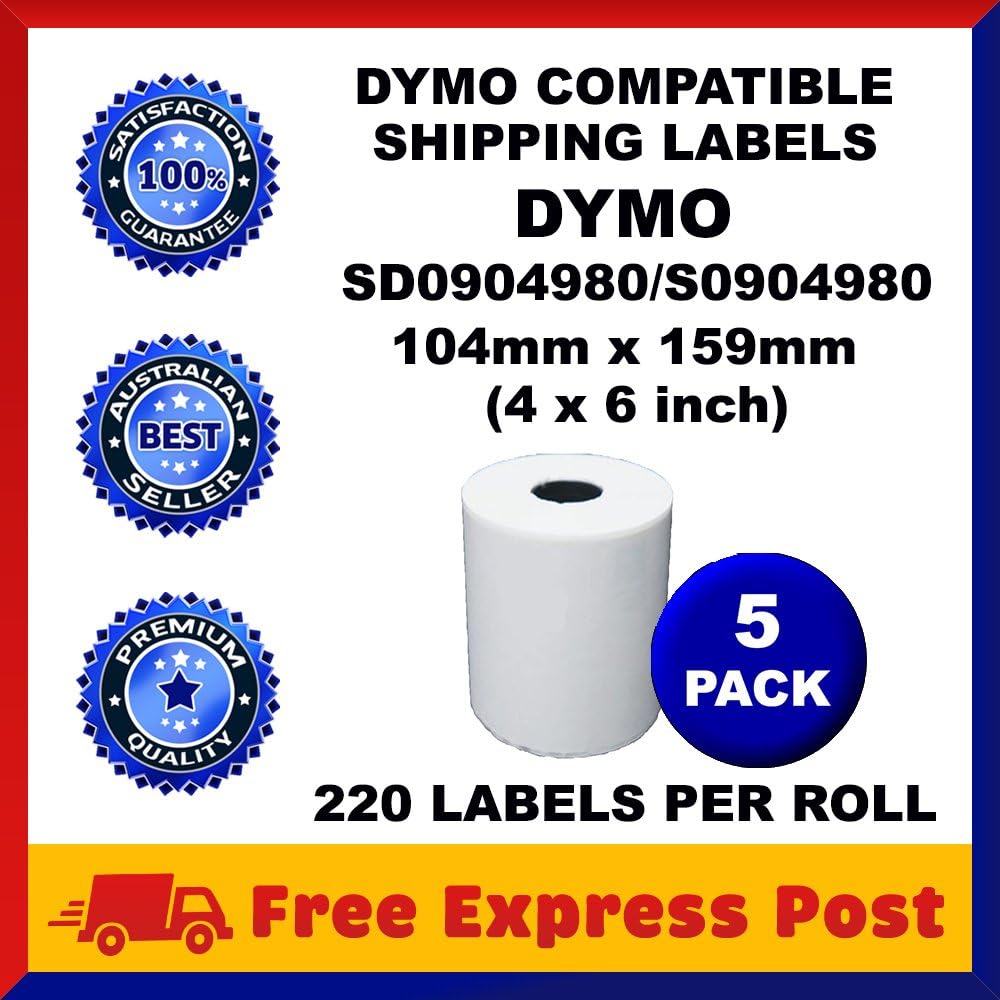 5 Rolls Dymo Compatible S0904980 Shipping Labels 4 x 6 Dymo 4XL Postage - Image 2