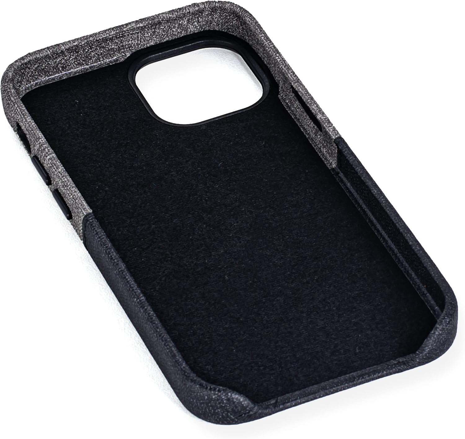 Wallet Case for iPhone 13 Mini w Built-in Metal Plate for Mounting - Black/Grey - Image 8