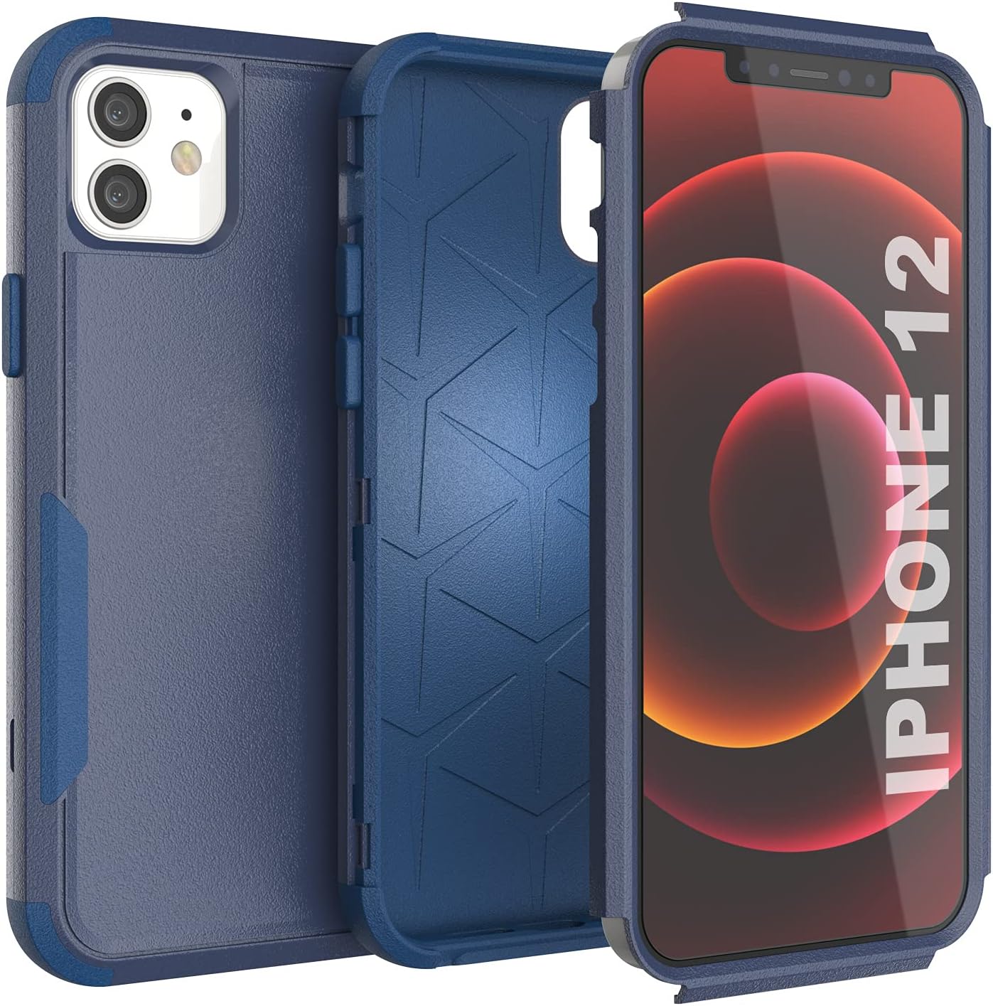 For iPhone 12 Belt Clip Holster 4-1 Rugged & Protective Multilayer Phone Case - Image 7