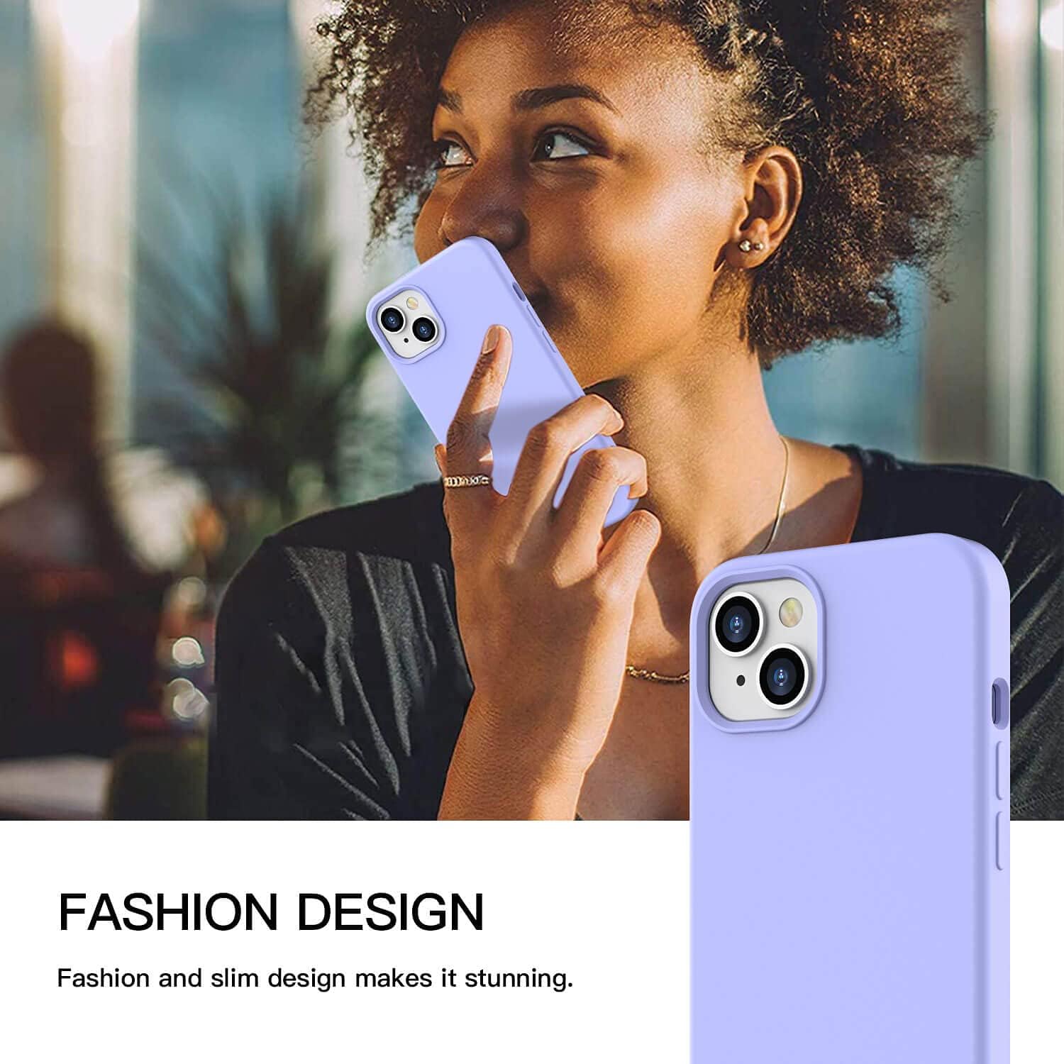 For iPhone 13 Case, Liquid Silicone Anti-Scratch Gel Rubber Shockproof - Purple - Image 9