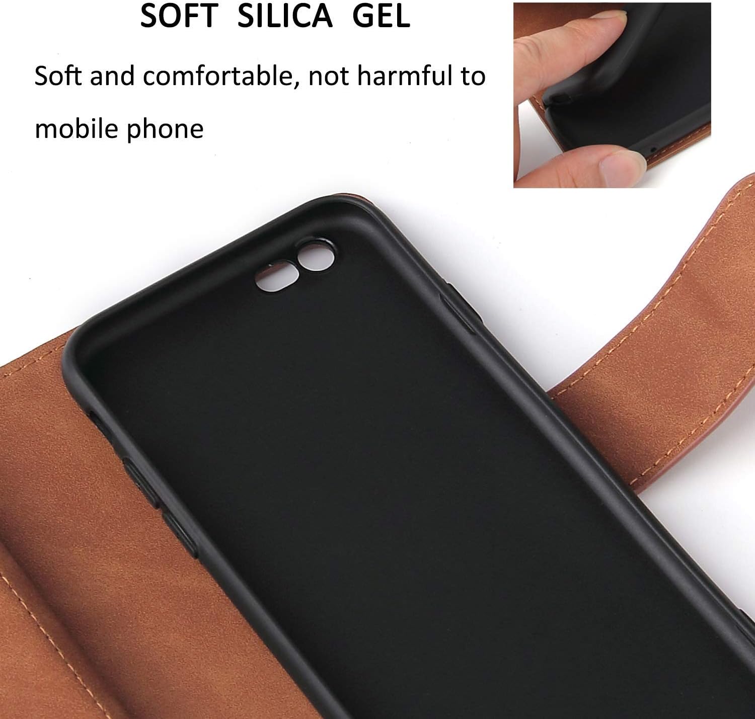 iPhone SE 2022 5G/iPhone 7/8/SE 2020, Premium PU Leather Magnetic Closure Case - Image 7