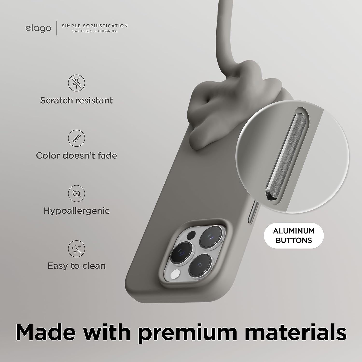 Magnetic Silicone Case for iPhone 15 Pro Max, with MagSafe (Medium Grey) - Image 5