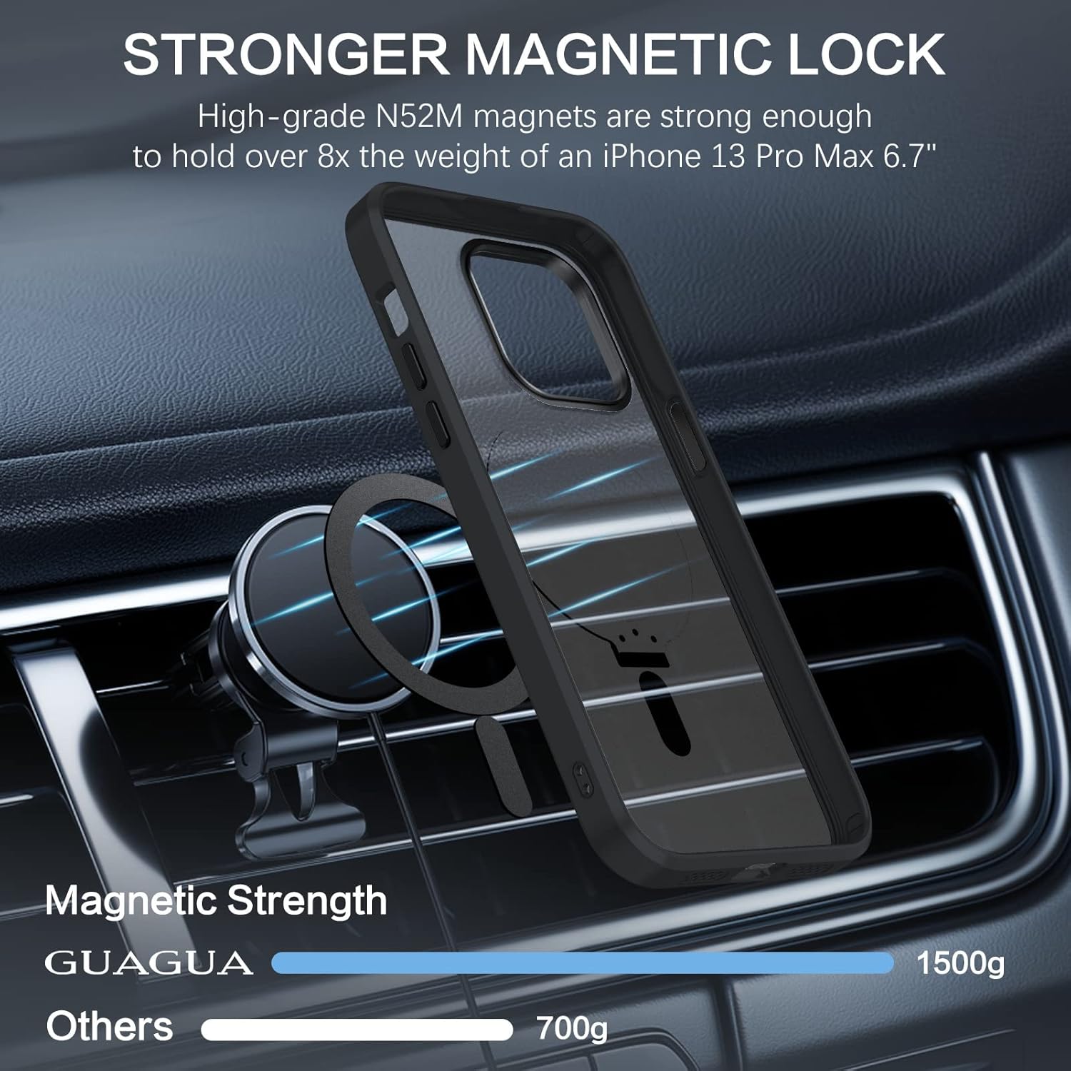For iPhone 13 Pro Max 6.7 Inch Magnetic Slim, Kickstand Cover Cases, Black - Image 6