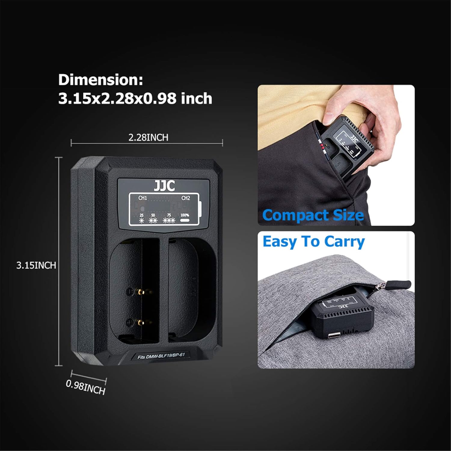 Battery Charger USB Dual Slots for Panasonic Lumix GH5S G9 GH5 GH4 GH3 - Image 8