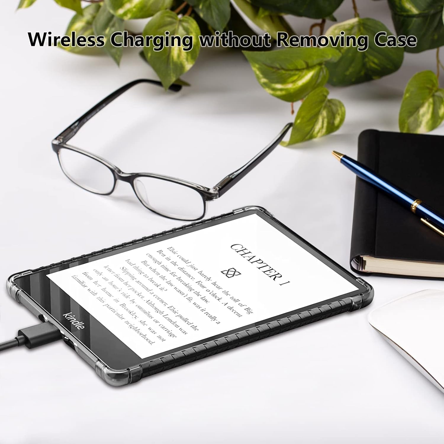 6" All-New Kindle Case Clear with Tempered Glass Screen Protector 2022 - Image 6