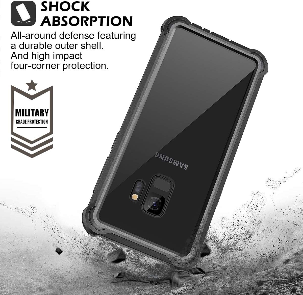 Case for Samsung Galaxy S9 360 Full Body 3 Layers of Protection - Black - Image 5