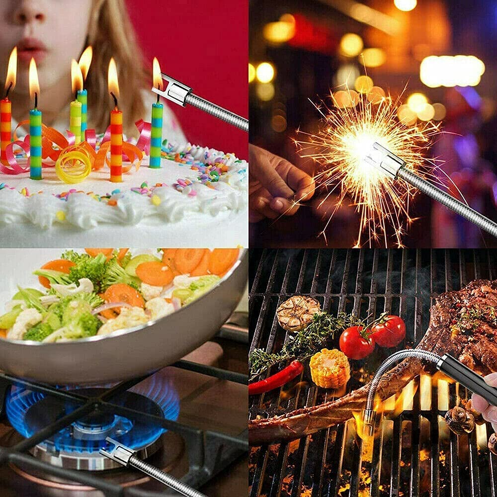 Kitchen ARC Flameless USB Lighter BBQ Windproof Portable Candle (Silver) - Image 5