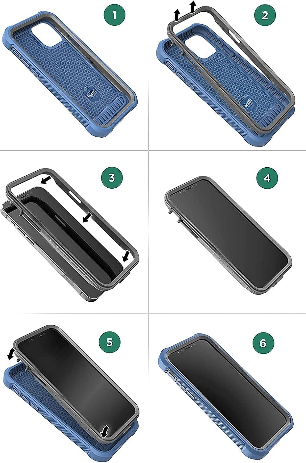 For iPhone 13 Protective Heavy Duty Case w Screen Protector - Image 3