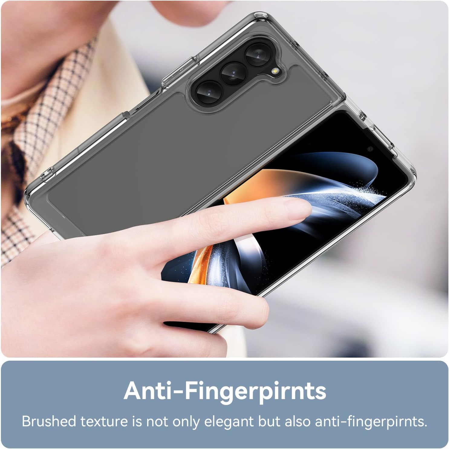 Samsung Galaxy Z Fold 5 5G Protective Acrylic + TPU Cover No Yellowing (Clear) - Image 7