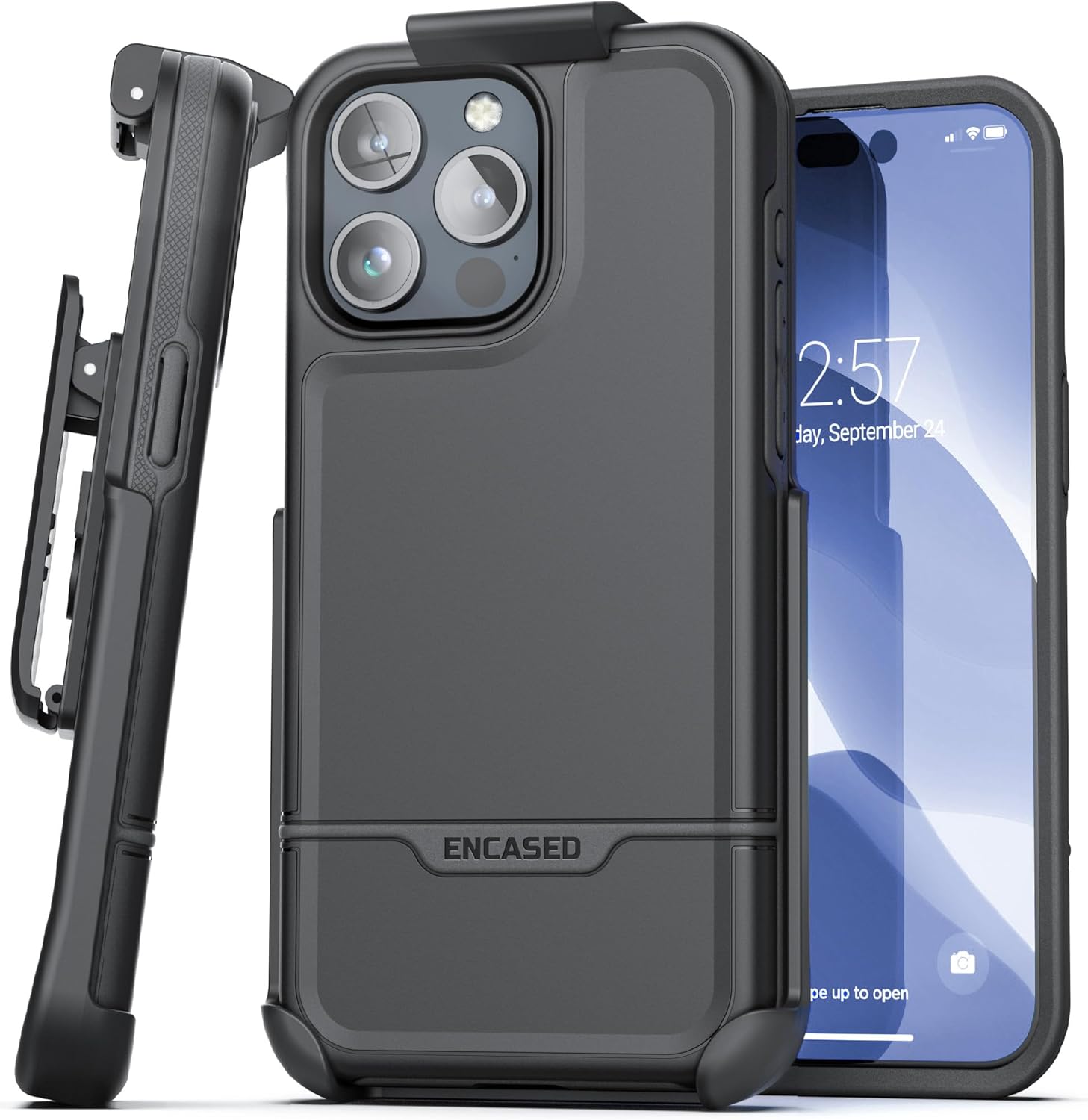 For iPhone 15 Pro Max Belt Clip Case, Protective Shockproof Case with Phone