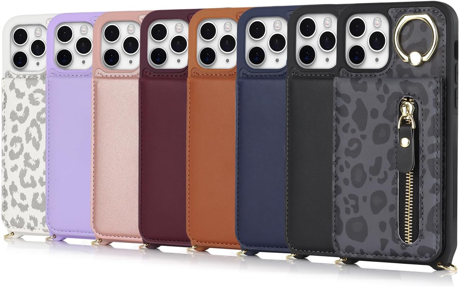 Vertical Flip Cover for iPhone 11 Pro Max Leather Case 6.5'' Crossbody Wallet - Image 8