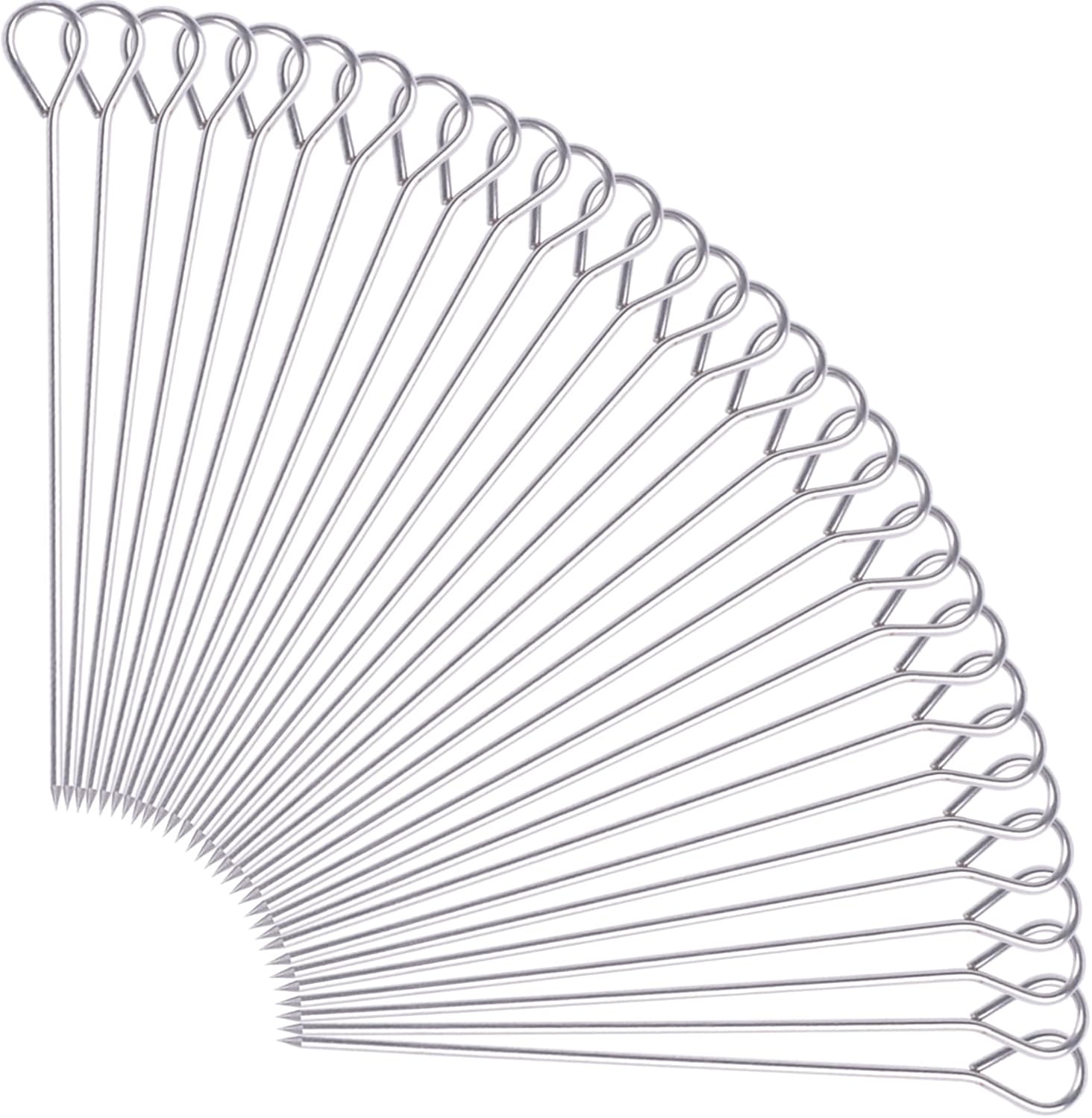 30 pcs 6 inches Turkey Lacers for Trussing Turkey, Stainless Steel Skewers