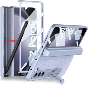 Samsung Galaxy Z Fold 5 with Kickstand + S Pen Holder/ Hinge Protection Case
