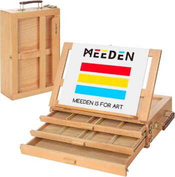 Artist Tabletop Sketchbox Easel- Multi-Function Adjustable Beech Wood Sketch Box