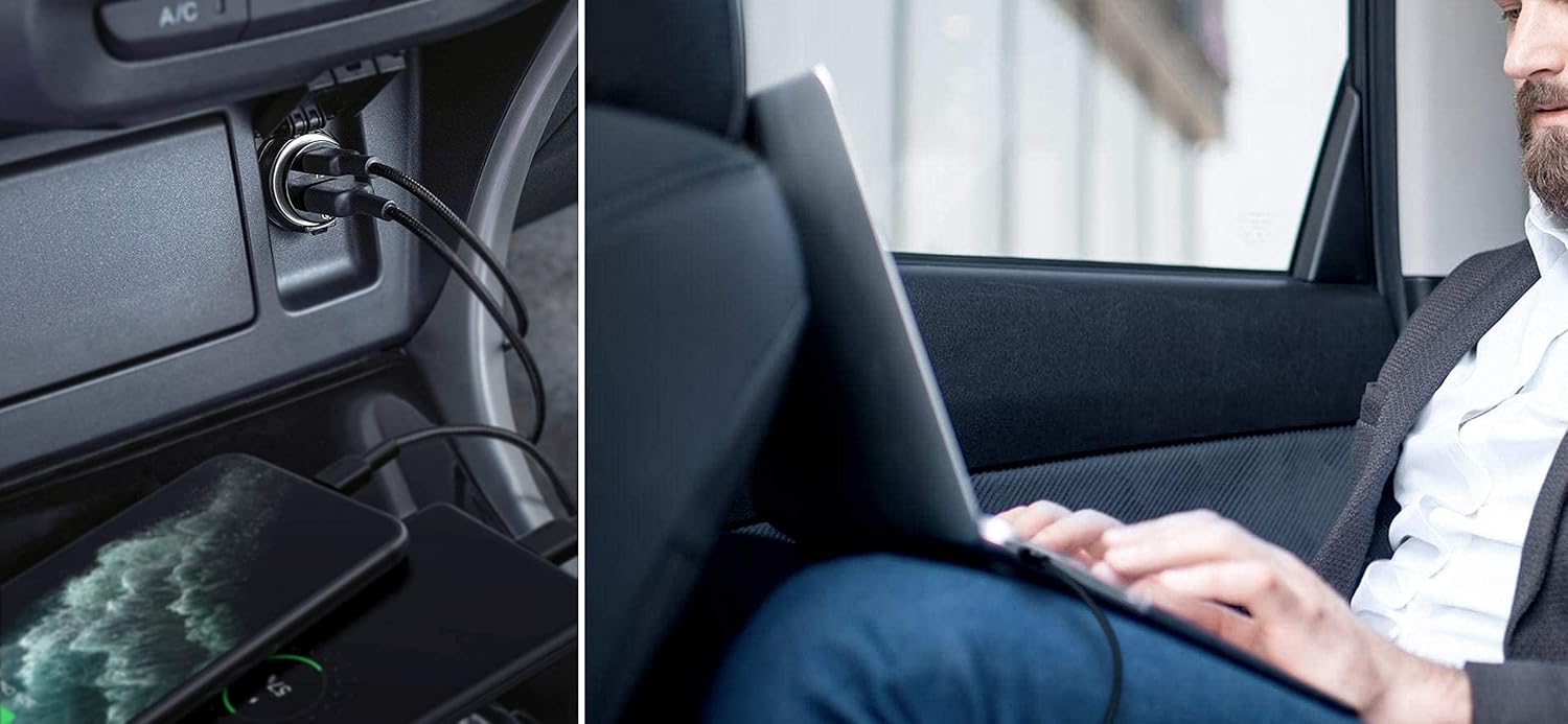 USB C Car Charger, Super Mini All Metal 60W(max) - Fast USB Car Charger - Image 8