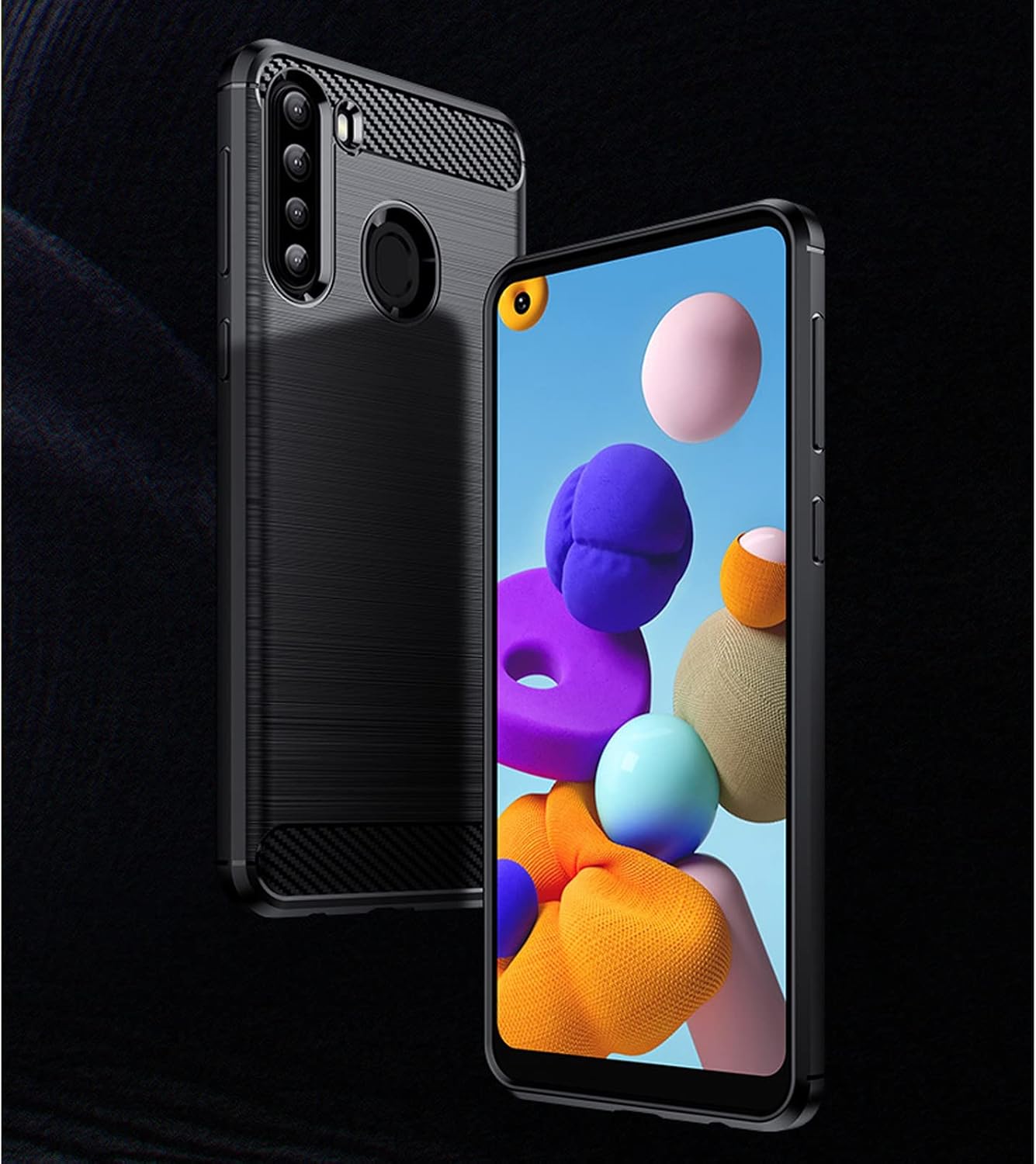 Case for Samsung Galaxy A21s, Carbon Fiber Lightweight Ultra Thin Slim Case - Image 3