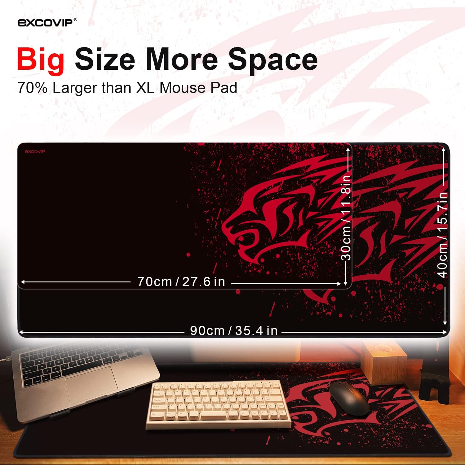 Extended Gaming Mouse pad, 90 x 40 cm XXL Mousepad with Non-Slip Rubber Base - Image 8