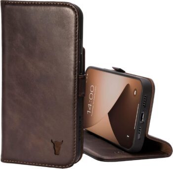 Leather Case Compatible with iPhone 14 Pro – Genuine Leather Wallet Case