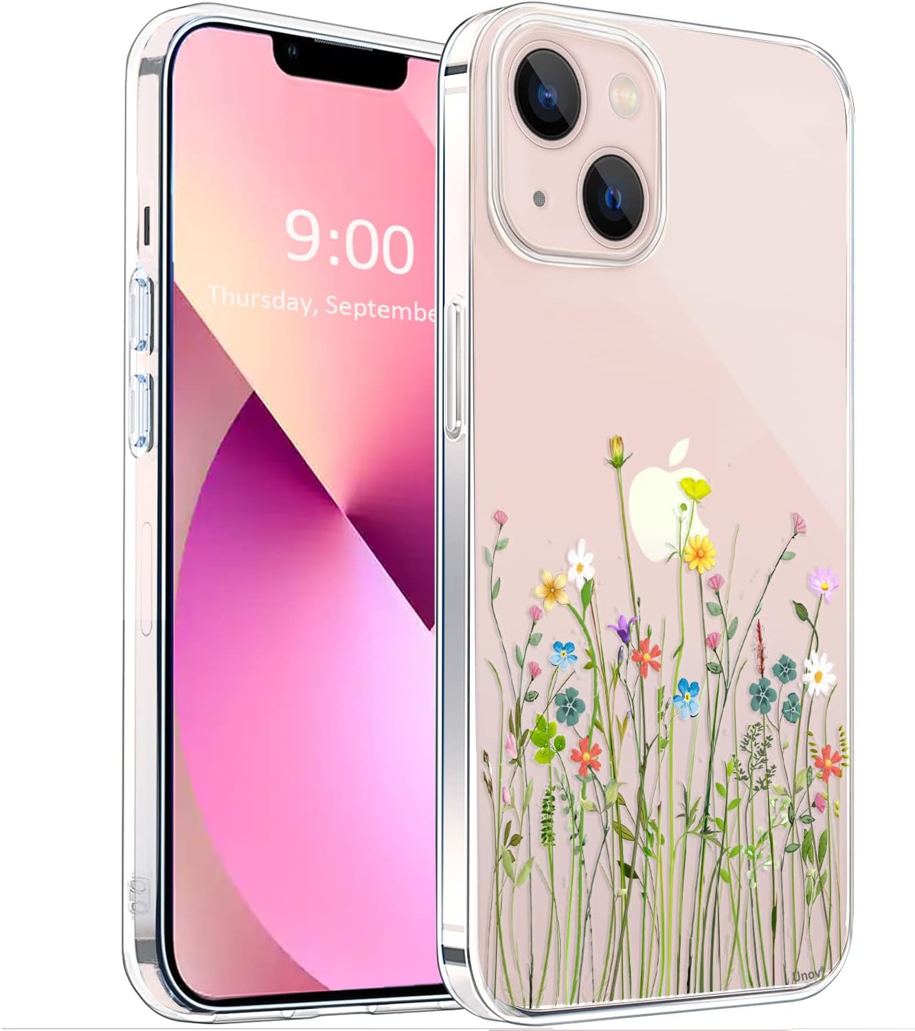 For iPhone 13 Mini Embossed Slim Protective 5.4 Inch Clear Case