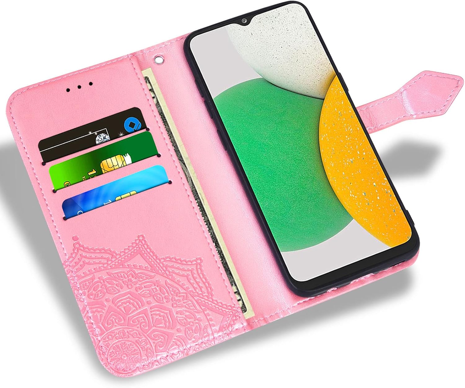 Samsung Galaxy A03 Tempered Glass Screen Protector Leather Flip Wallet Case - Image 2