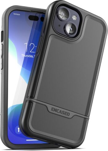 For iPhone 15 Phone Case, Protective Heavy Duty Case (Black)