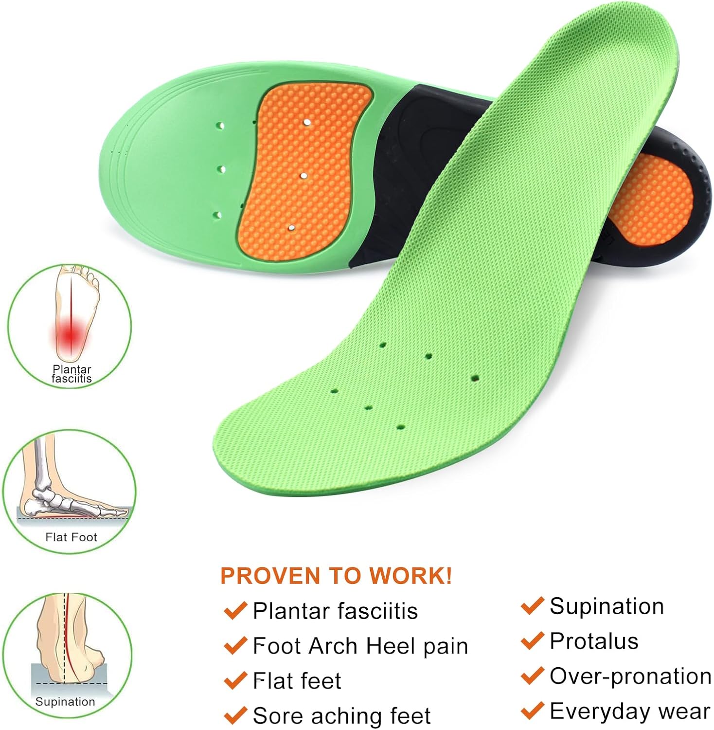 Orthotic Insoles, Plantar Fasciitis Insole, Full Length Heel Seats Foot - Image 6