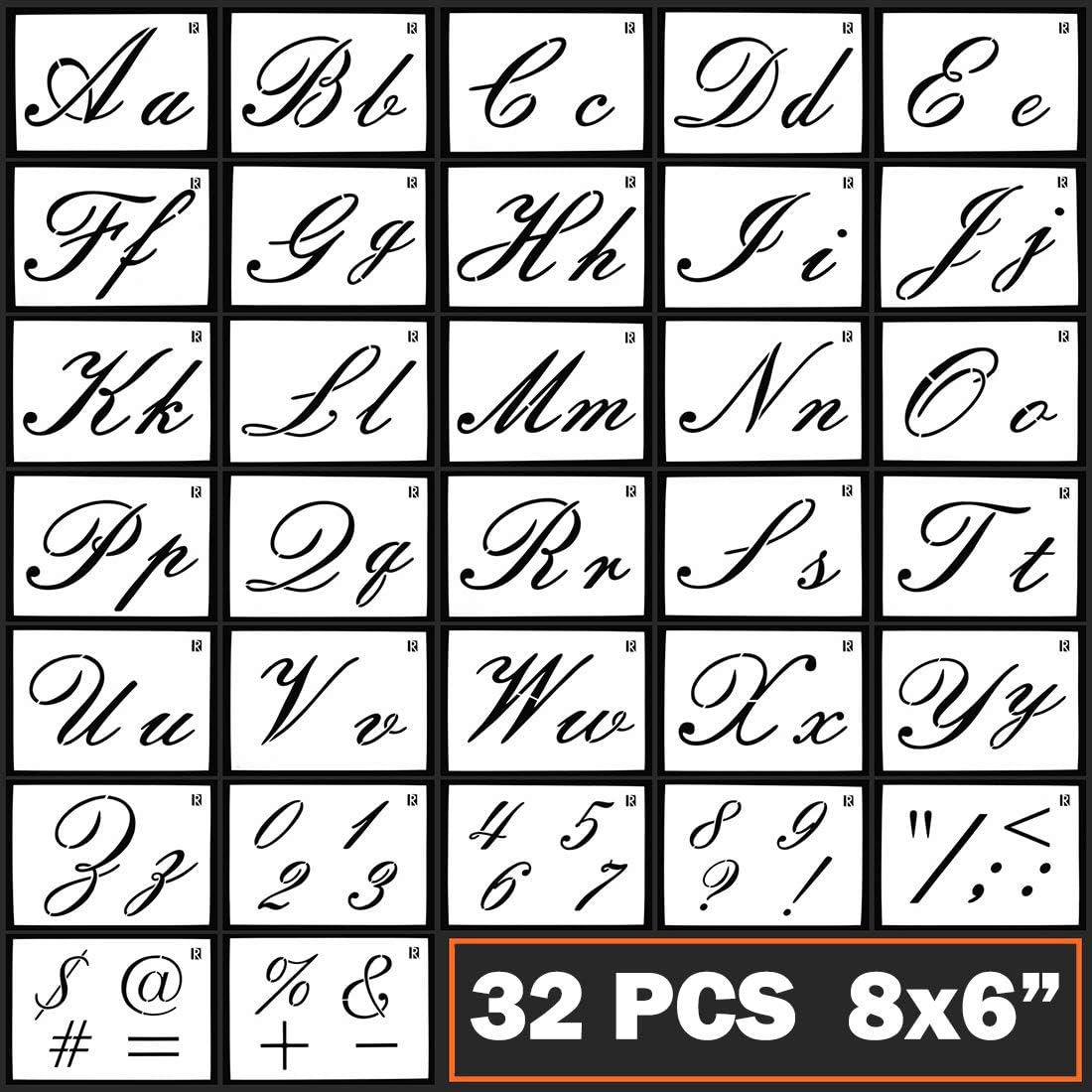 Cursive Letter Stencils, Cursive Alphabet Calligraphy Letter Stencil