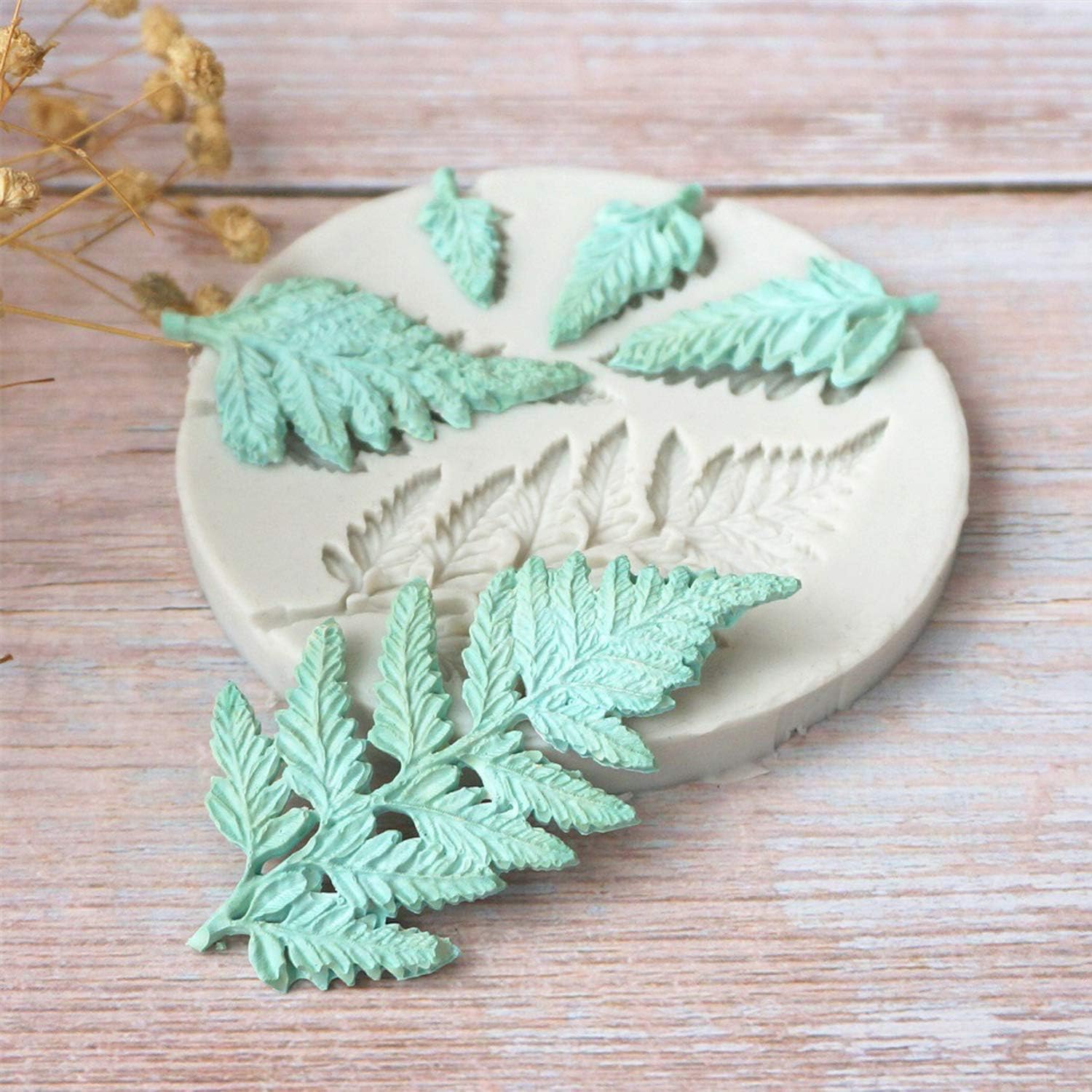 2PCS Fondant Mold Succulent Silicone Fondant Mold Fern Fondant Succulent Leaves - Image 6