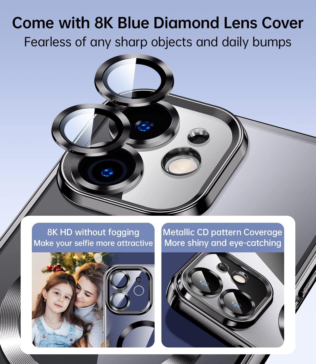 iPhone 11, Military Grade Clear Magnetic Slim Protection Case w Camera Protector - Image 3