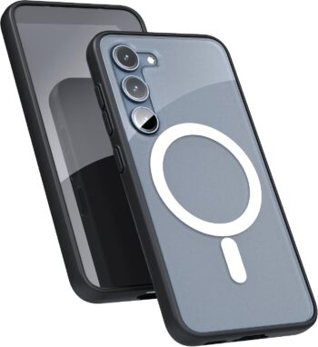 Magnetic Case Designed for Samsung Galaxy S23 (Clear/Black) Magsafe Case