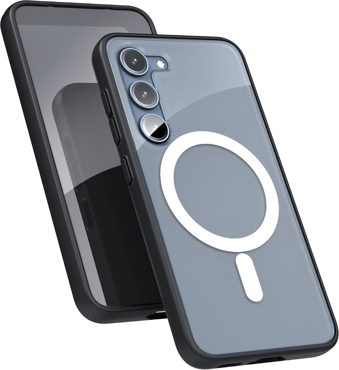 Magnetic Case Designed for Samsung Galaxy S23 (Clear/Black) Magsafe Case