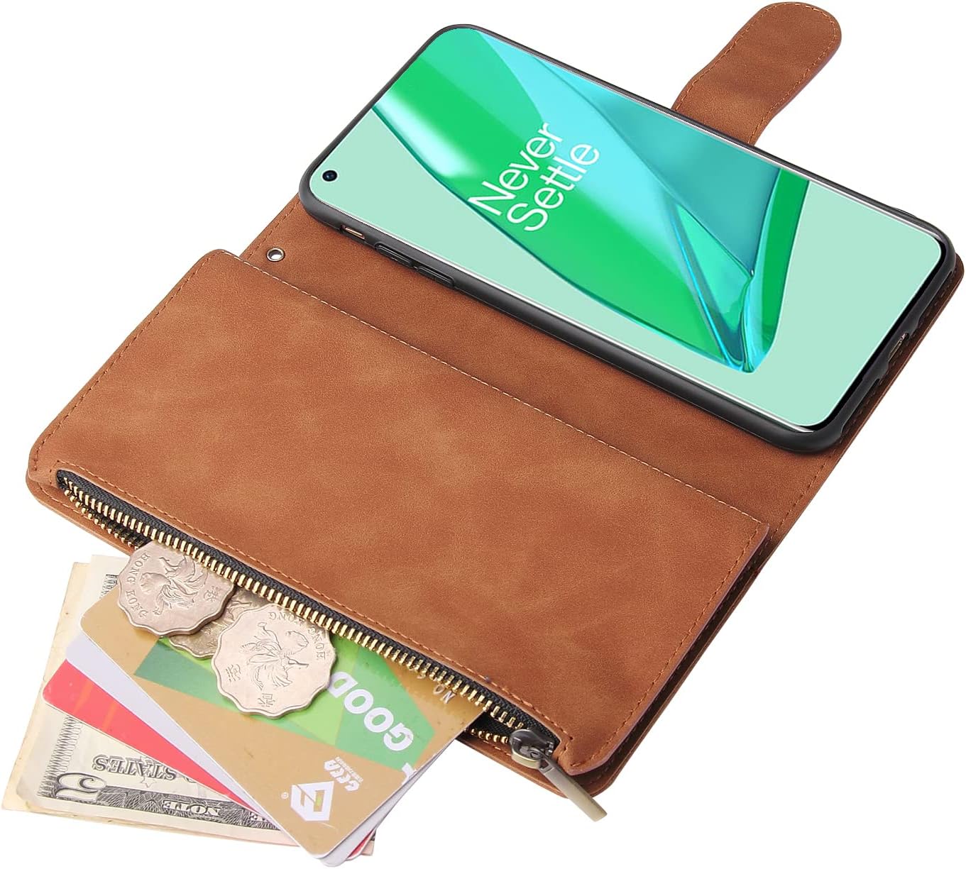 For OnePlus 9 Pro One 5G Tempered Glass Screen Protector Flip Wallet Case - Image 6