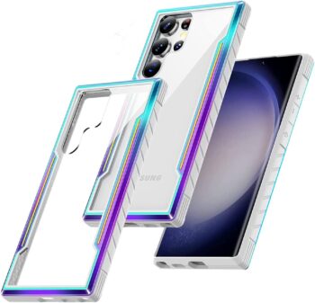 Case for Samsung Galaxy S22 Ultra, Heavy Duty Shockproof Slim Case - Iridescent