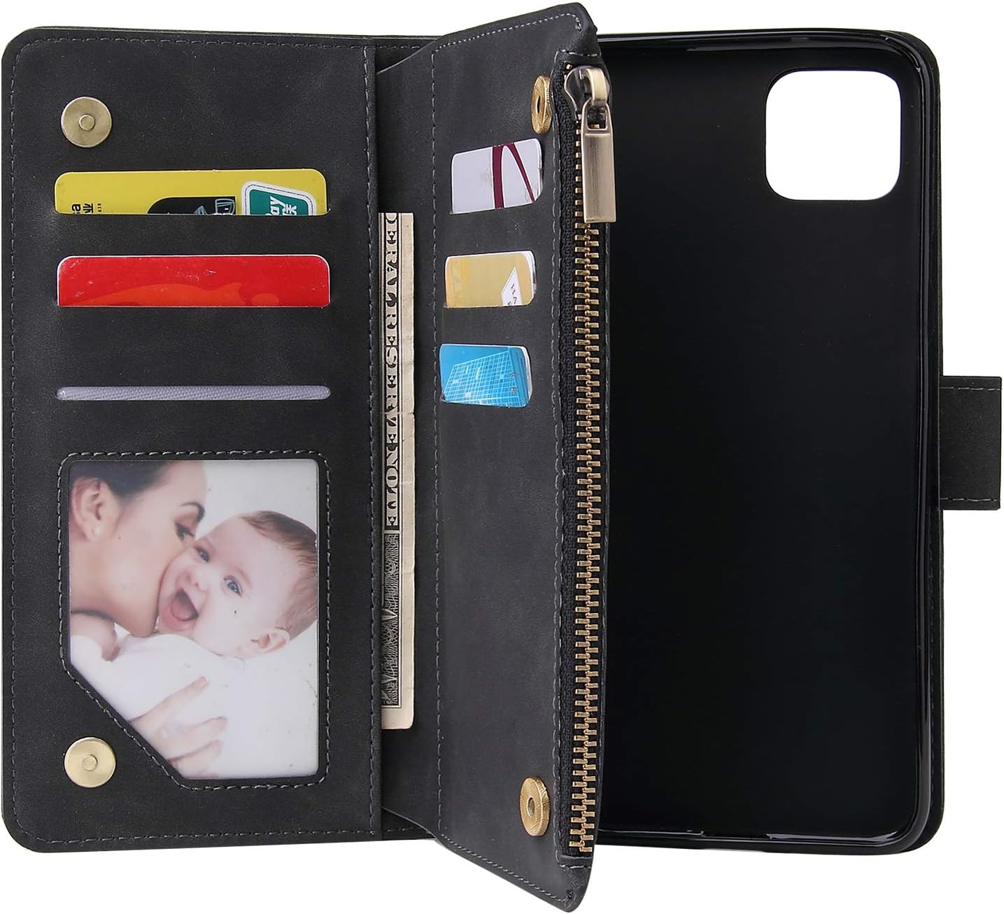 For Google Pixel 4 XL Tempered Glass Screen Protector and Leather Flip Wallet - Image 7