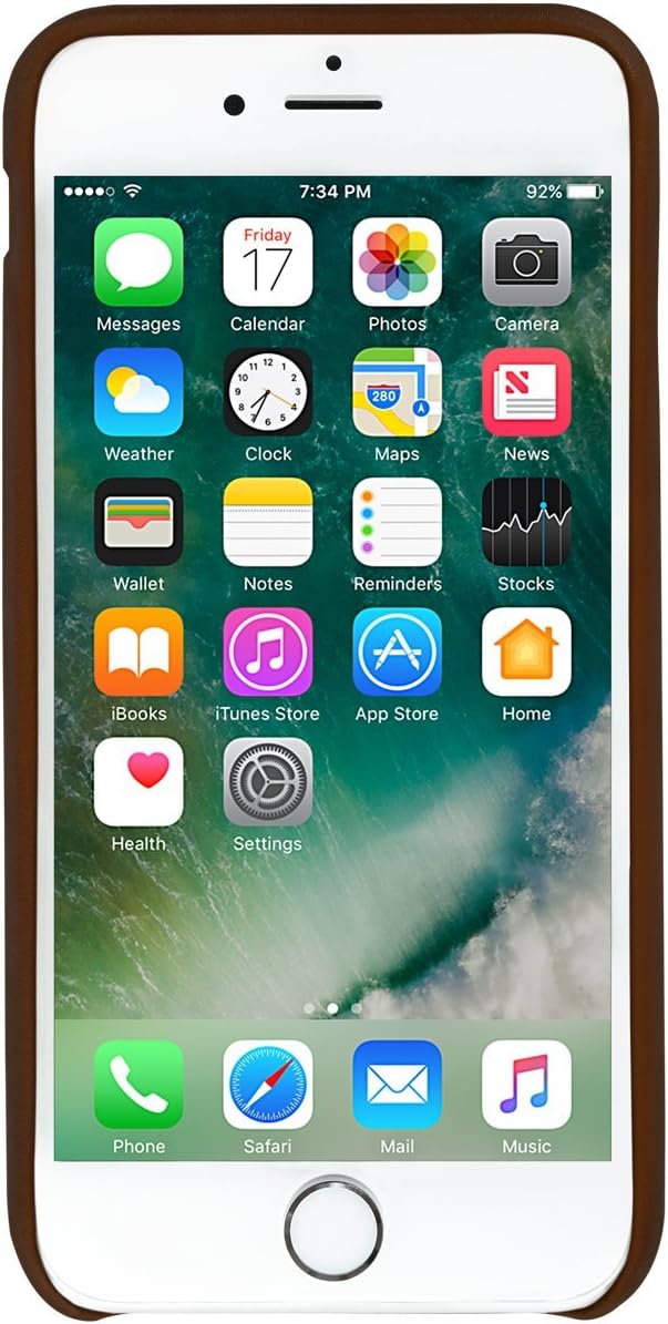 Wallet case for iPhone 7/8 Hand Coloured Leather - Milk Chocolate - Image 2