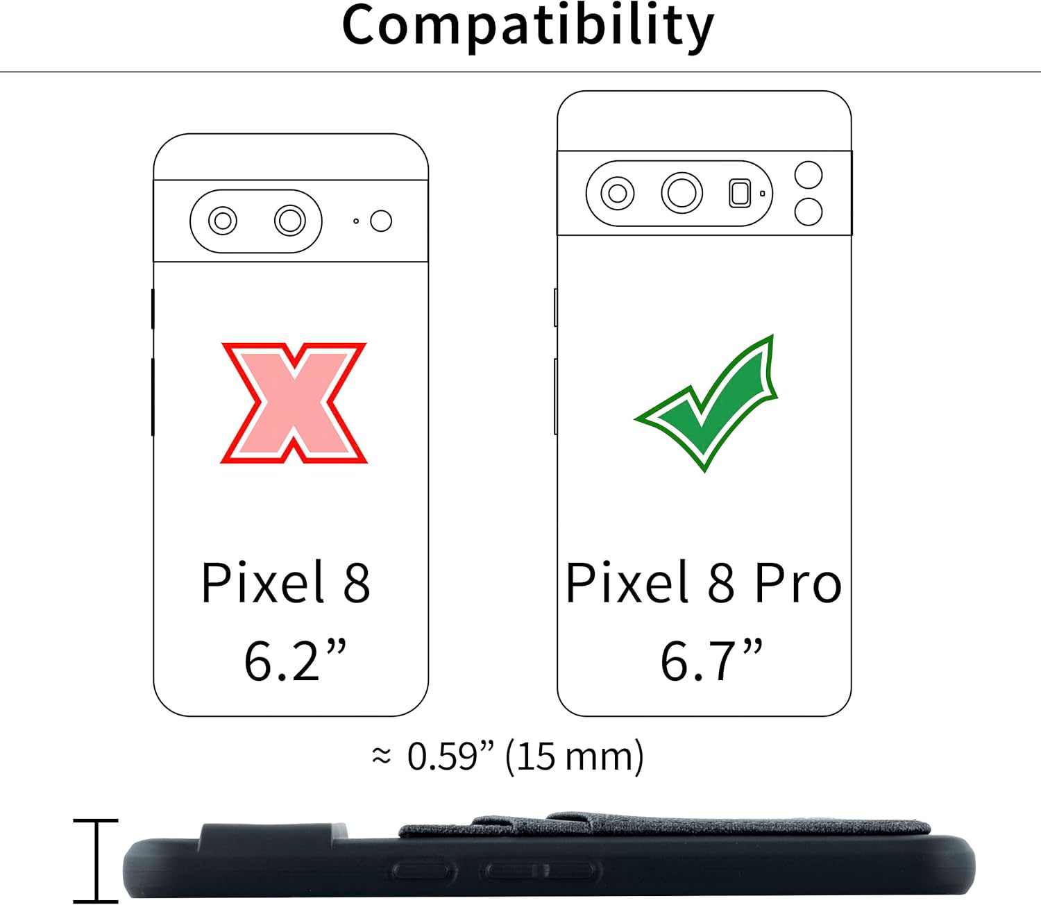 For Google Pixel 8 Pro TPU Shell with Synthetic Leather Wallet: Case - Image 2