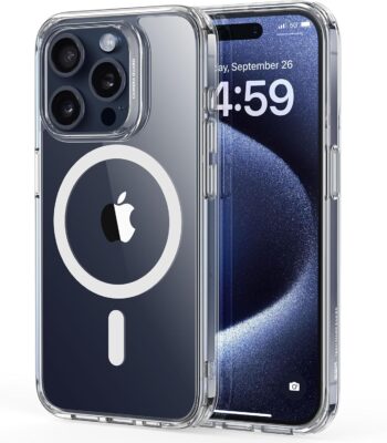 For iPhone 15 Pro Case, Compatible with MagSafe, Military-Grade - Clear