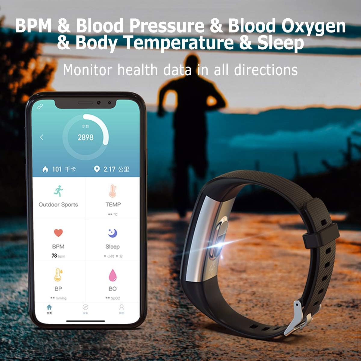 Fitness Tracker Watch with Heart Rate Blood Pressure Oxygen Monitor - Image 2