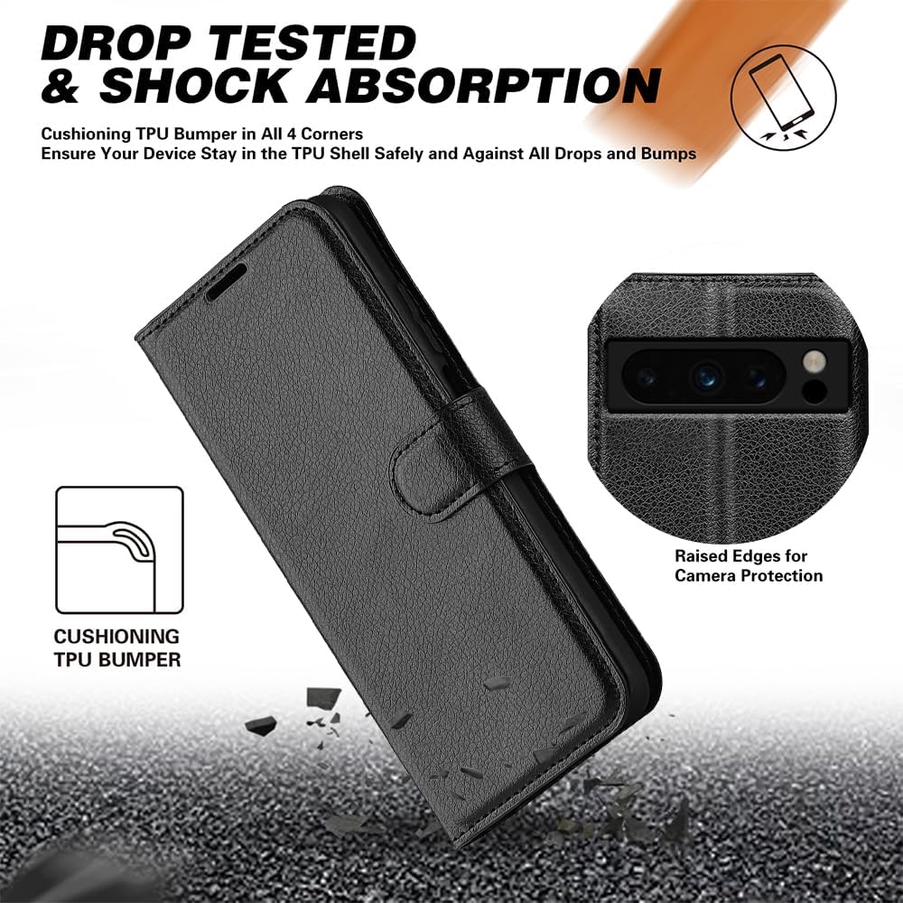 Google Pixel 8 Pro PU Leather Flip Cover Premium Magnetic Wallet Card Phone Case - Image 2
