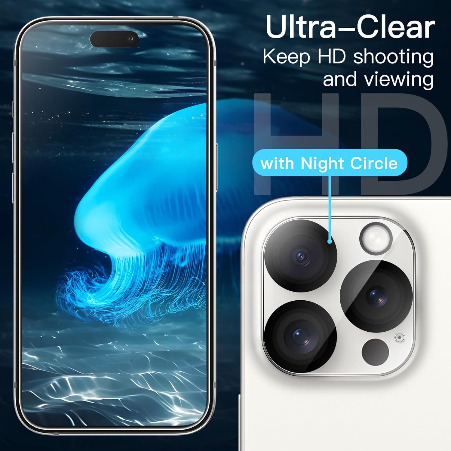 5in1 Case for iPhone 15 Pro 6.1" with 2xTempered Glass Screen Protector (Clear) - Image 6