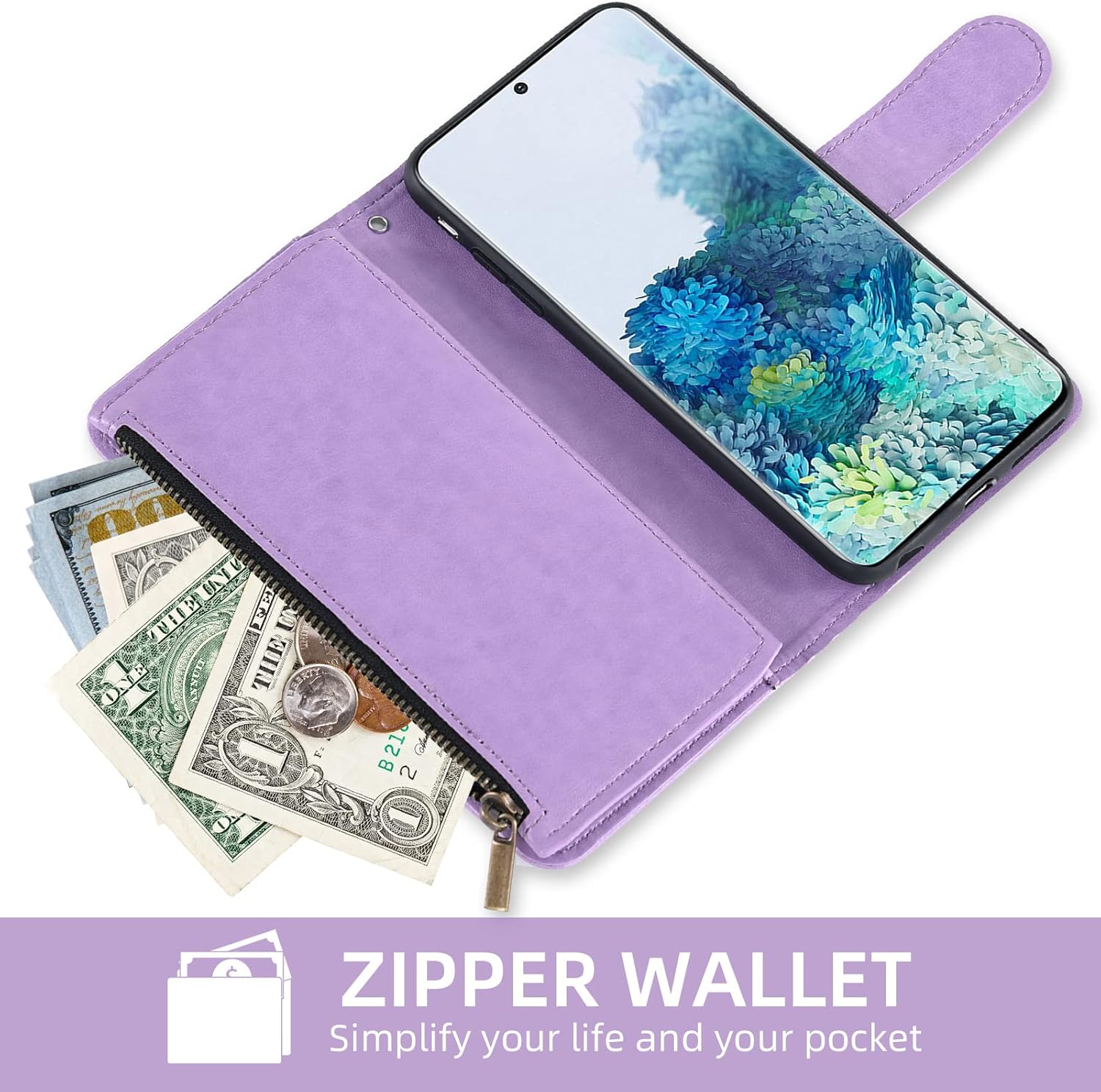 For Samsung Galaxy S20 6.2 inch Tempered Glass Screen Protector Leather Wallet - Image 5
