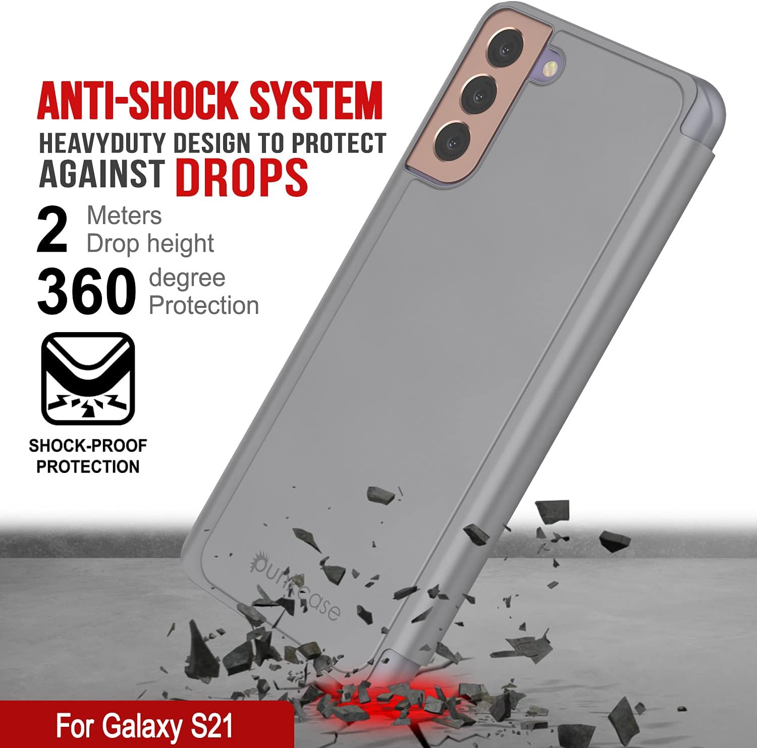 S21 Reflector Case Protective Flip Case w Scratch Resistant Mirror - Image 4
