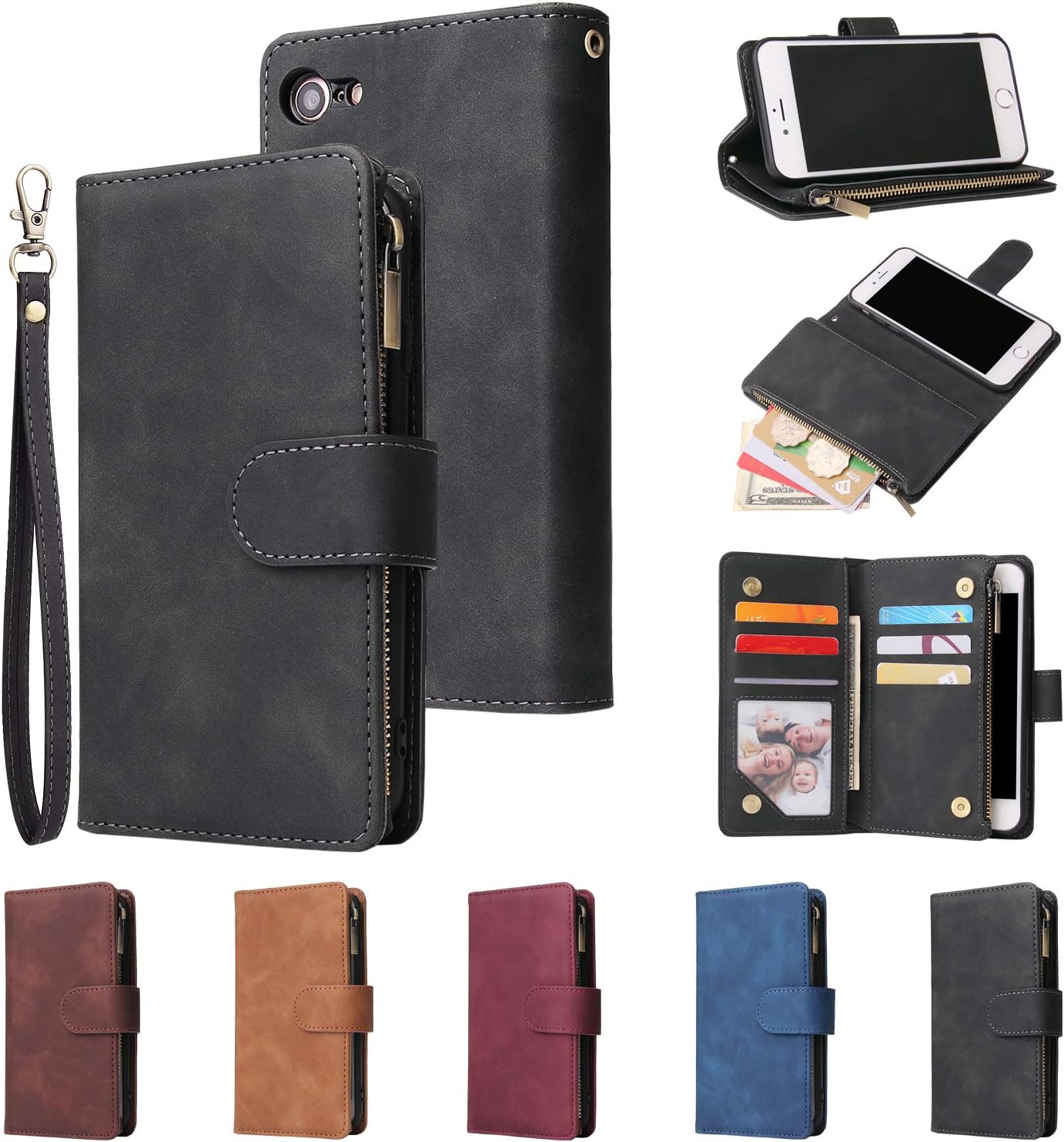 iPhone SE 2022 5G/iPhone 7/8/SE 2020, Premium PU Leather Magnetic Closure Case - Image 8