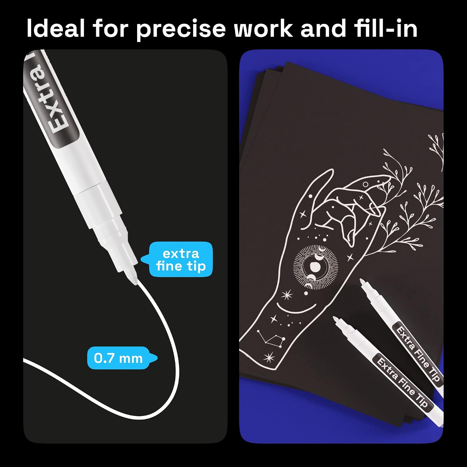 Set of 5 Acrylic Paint White Marker Water-based Extra-fine Tip 5 White - Image 4