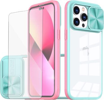 For iPhone 14 Pro 6.1" Slim Protection Case w Tempered Glass Screen Protector
